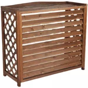 베란다실외기커버 우드테라스에어컨가림막 원목실외기덮개 열차단실외기