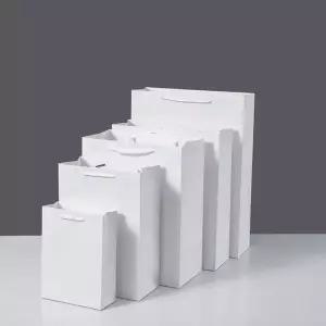 화이트 무지 세로 직사각형 쇼핑백 대형