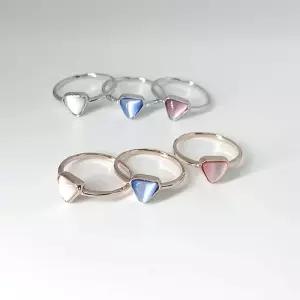 [실버] 삼각 캣츠아이 반지