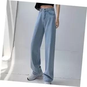 여성바지 연청 데님팬츠 허리 조절버튼 여행팬츠