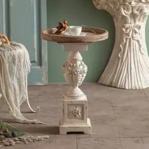 빈티지 소파테이블 원형 티테이블 미용실 레트로 엔틱 협탁