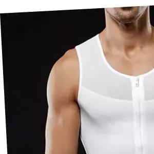 지퍼형 압박 보정 나시 히든핏 보정반팔티 가슴 보정조끼 복부 허리