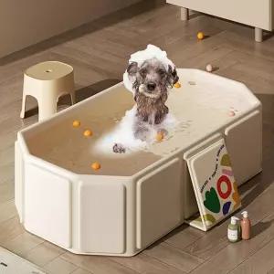 초대형 접이식 반려동물 욕조 반려견 및 세탁물 청소용 다용도 튼튼한 지지대 다리 실내외 사용에 적합
