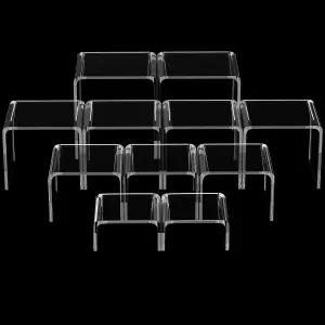 피규어 디저트 컵케이크 캔디 액션 쇼케이스를 위한 장디 20개 아크릴 디스플레이 라이저 클리어 제품