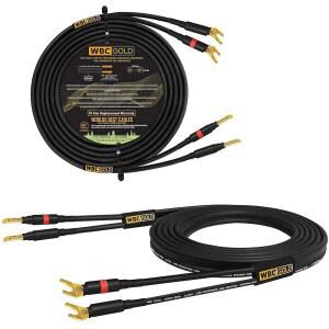 세계 최고의 케이블 4피트 wbc-gold-locap-spkr-12 awg (x2) 스피커 쌍(emancy ) audiophile 플러그 및 고순도 hifi 스페이드 gold - ofc banana 저커패시턴스 저인덕턴스