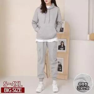 코디제이여자 겨울트레이닝복세트 W양기모후드카고세트 밴딩팬츠 겨울트레이닝 남녀공용 데일리룩 빅사이즈 투피스