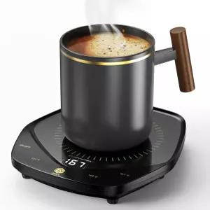 책상용 커피 머그 워머 캔들 플레이트 자동 차단 티 에스프레소 음료 애호가 선물용 3온 컵 워머블랙