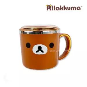 캐릭터 스텐 보온컵 귀여운 곰돌이 얼굴 디자인 뚜껑 달린 이중단열 머그 어린이