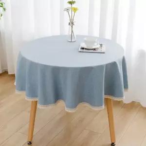 무지컬러 원형 테이블보 방수 방유 발코니 소형 원탁 커피테이블 식탁보 180cm