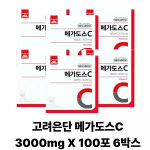 고려은단 메가도스C 비타민C 3000mg X 100포 (300g), 6개