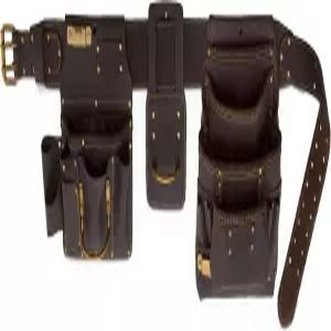 옥스 프로 드라이월 공구 벨트 - 22포켓 가죽 파우치 오일 태닝 가죽과 이중 스티칭 및 스틸 리벳으로 제작