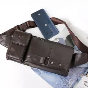 3014 블루마운트 천연소가죽 남성 힙색 메신져백 3014 블랙