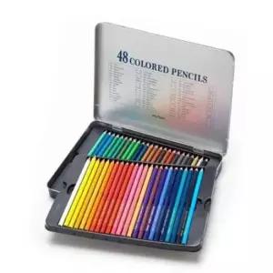 [문구] 색연필 48색 틴케이스 디자인 연필 성인용 색칠 공부용