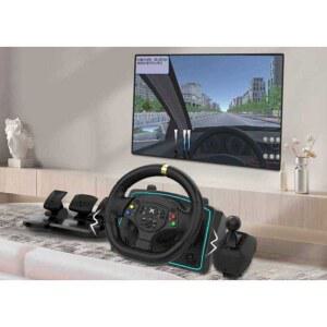 운전게임컨트롤러 연습핸들 레이싱콘솔 1080도 게임기 핸들 4합1 클러치 페달 운전연습용