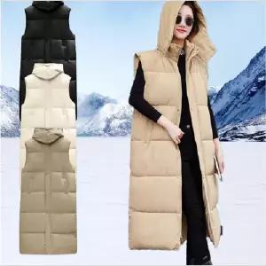 여성롱 패딩조끼 허리끈 방한 데일리 슬림 겨울 학생롱패딩 아웃도어 오버핏