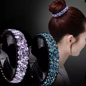 똥머리핀 큐빅라운드 바나나핀 올림머리집게핀 올림머리헤어핀