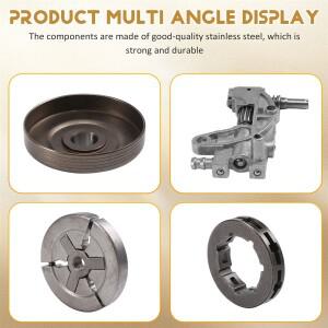 4500 클러치 스프로킷 림 드럼 오일 펌프 웜 기어 베어링 키트 체인톱 45Cc