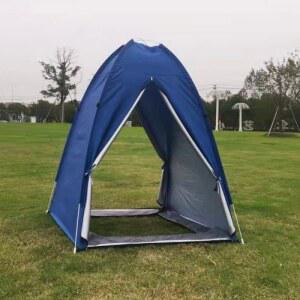샤크팡 야외 누빔텐트 육각 산천어 그늘막 방풍 누빔 파란색 보온 소형 이중창 설치 낚시텐트