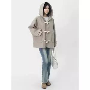 [하프클럽/엘케이트]엘케이트 여자 겨울 캐주얼 후드 더플 숏 떡볶이 하프