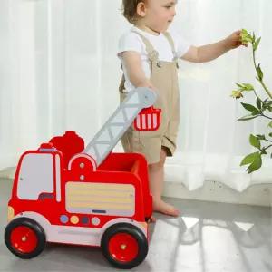 원목 걸음마 소방차 장난감 워커 끌차 보조기 아기걷기 백일선물 트롤리 발달 밀대