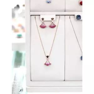 [하프클럽/로뎀 주얼리]로뎀 세이브존05 Premium 명품식 핑크 은행잎 귀걸이 목걸이 세트 RD21090217