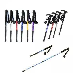 휴대용 접이식 일자형 T자 등산용 4단 듀랄루민 지팡이 스틱