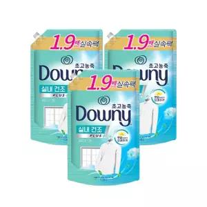 다우니 초고농축 섬유유연제 실내건조 프레시클린 리필1.35Lx3개