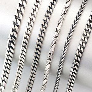 은목걸이 은체인 모음2 /이태리 925 실버 남자 남성 여자 여성 커플 순은 줄 클립 박스 은볼 대나무 사각 박스 각체인 굵은 볼드 롱 은목걸이 은팔찌