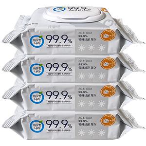 깨끗한나라 클린 손소독티슈 (에탄올) 캡형 60매x4팩