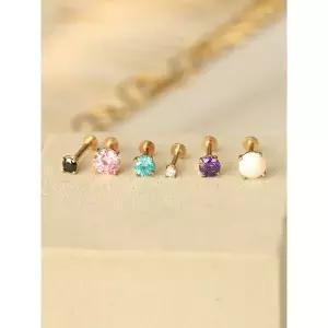 [미니멀피어싱]14K 인터널 네발 컬러 큐빅 라블렛 피어싱