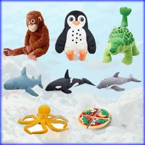 이케아 중형 애착인형 모음/봉제인형/동물/주방놀이/공룡/장난감/완구/유아용품