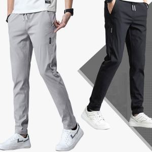 남자 허리밴딩 트레이닝바지 무지 일자 아이스 편안한 여름 아웃도어 팬츠