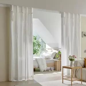 [텐바이텐]누보데코 핀턱 리본 프랜치 커튼 가리개 빈티지 가림막 현관커튼