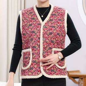 꽃무늬포인트 베스트 할매조끼 할머니 엄마 김장 성인수면 조끼 방한 촌캉스룩