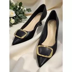 [갤러리아] [센터시티] 고세 금장 여성 정장 6CM 펌프스 OZP2F004 블랙