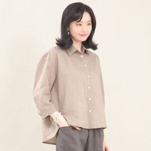 [NS홈쇼핑]애비뉴투지 엄마옷 마 린넨 셔츠 카라 뒤주름 셔링 루즈핏 블라우스 B05454..