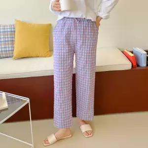 뮤즈 체크 팬츠 4color / 잠옷 파자마 밴딩바지 주머니 있음