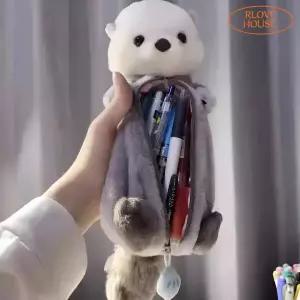 아트박스/알럽하우스 조개나먹자 수달 인형 필통 케이스 화장품 파우치