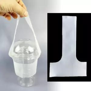 비닐 컵캐리어 1구 100매 커피 음료 테이크아웃 포장 배달 봉지 봉투 카페 매장 소형 중형