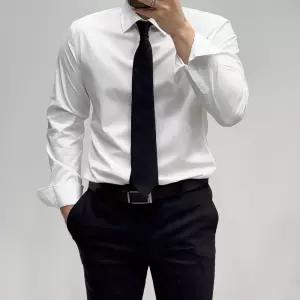 [바쏘옴므]4계절 만능 구김제로 스판 화이트 정장 와이셔츠