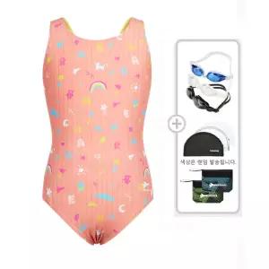 [레노마수영복](하남점)*폴리백 증정*여아 드로잉 프린트 X백 원피스수영복 코랄 RN-GF2F802-CR