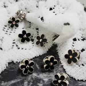 블랙플라워 브로치핀 옷고정 한복 혼주 브로치 세트-WFFTSME