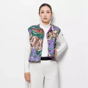 [디아스토리]뽀글이 양면 프린팅 본딩 베스트 (AHWPVT09) 라일락