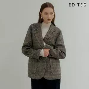 [하프클럽/에디티드]에디티드  헤링본 체크 울 혼방 자켓