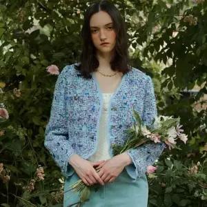 [롯데백화점]DEWL DEWL  블루밍 트위드 자켓 D254MSF039