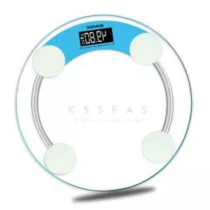 774번가 원형 디지털 체중계 파랑 발판 슬림바디 체중관리 채중계