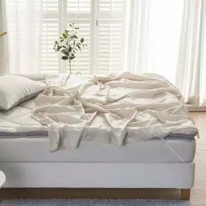 (국산) 냉감원단 홑이불토퍼세트(Q/베이지)