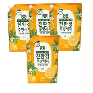 퐁퐁 친환경 오렌지 주방세제 리필 1.2L 6개
