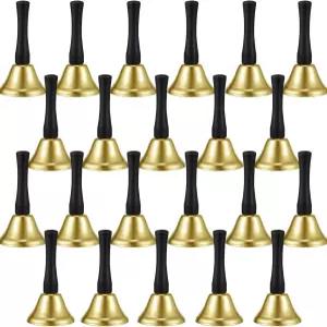 24피스 핸드벨 실버 스틸 서비스 블랙 나무 손잡이 다이아토닉 메탈 벨 뮤지컬 퍼커션(골드)