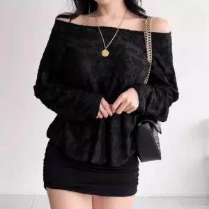 여자 꽃무늬 가오리핏 오프숄더 셔링 미니 원피스